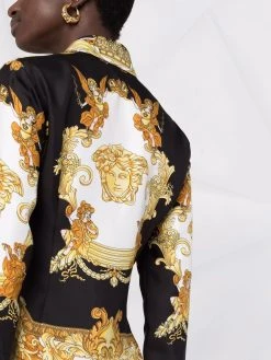 Versace chemise en soie à imprimé baroque