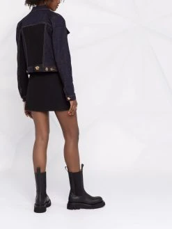 Versace veste en jean à coutures contrastantes