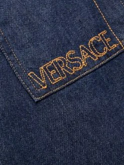 Versace Authentique 100% Jean droit à logo brodé jeans regular & jeans droits homme 15 Versace jean droit à logo brodé