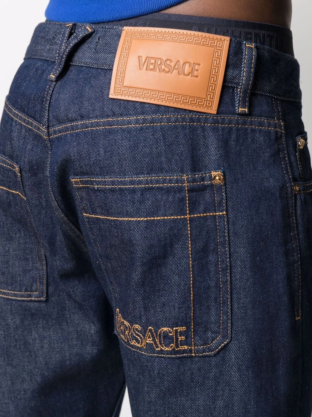 Versace Authentique 100% Jean droit à logo brodé jeans regular & jeans droits homme 7 Versace jean droit à logo brodé