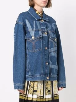 Versace veste en jean à logo imprimé