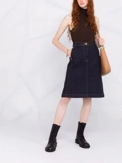 Versace jupe mi-longue en jean