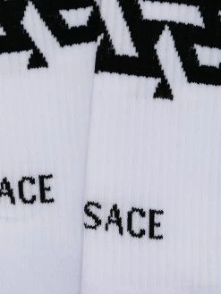 Versace chaussettes nervurées à logo imprimé