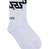 Versace chaussettes nervurées à logo imprimé
