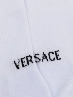 Versace chaussettes nervurées à logo imprimé