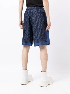 Versace short en soie à imprimé Greca