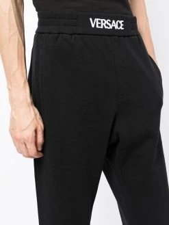 Versace pantalon de jogging à taille à logo