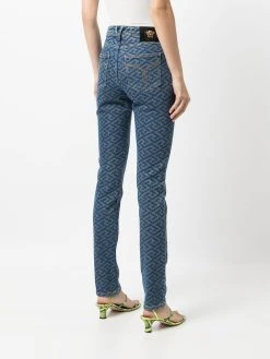 Versace jean skinny à imprimé Greca