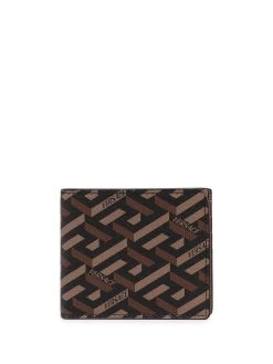 Versace portefeuille pliant à imprimé Greca