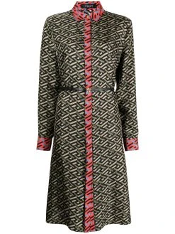 Versace robe-chemise imprimée Greca