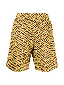Versace short de bain Greca à logo imprimé