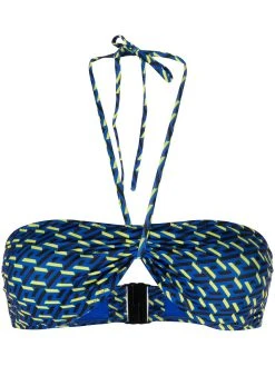 Versace haut de bikini à imprimé Greca Signature