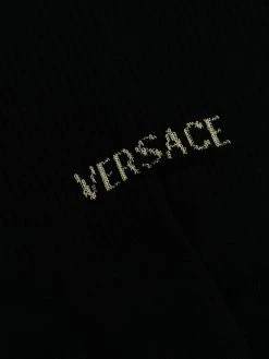 Versace chaussettes nervurées à logo imprimé