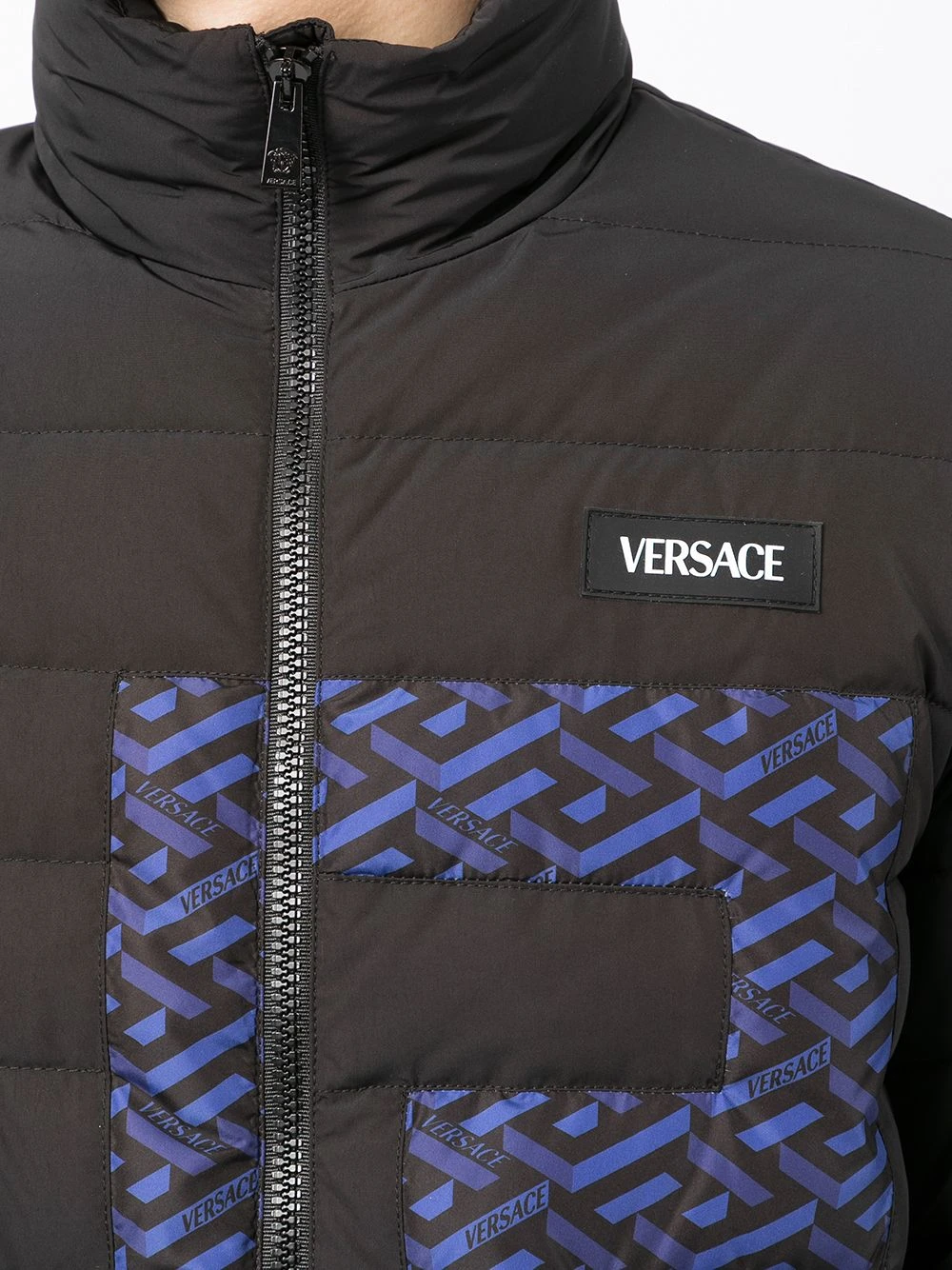 Pas Cher Versace Doudoune La Greca à design matelassé doudounes & vestes matelassées homme 7 Versace doudoune La Greca à design matelassé