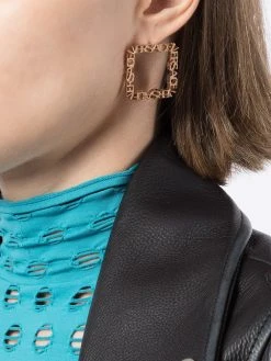 Versace puces d'oreilles carrées à logo