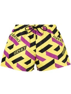 Versace short de bain à imprimé graphique