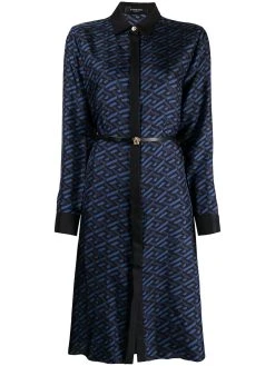 Versace robe-chemise imprimée Greca