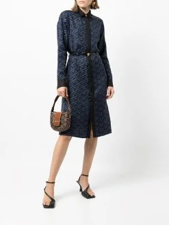 Versace robe-chemise imprimée Greca