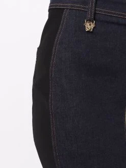 Versace jupe en jean à fermeture zippée