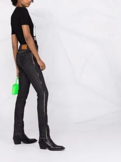 Versace pantalon slim à liserés contrastants