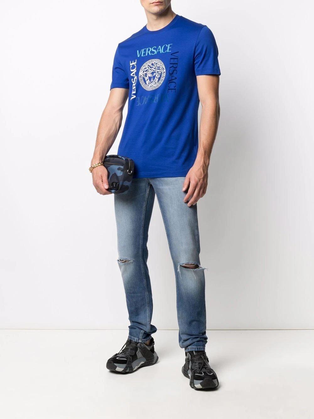 Versace Prix De Rêve Jean droit à effet usé jeans regular & jeans droits homme 4 Versace jean droit à effet usé