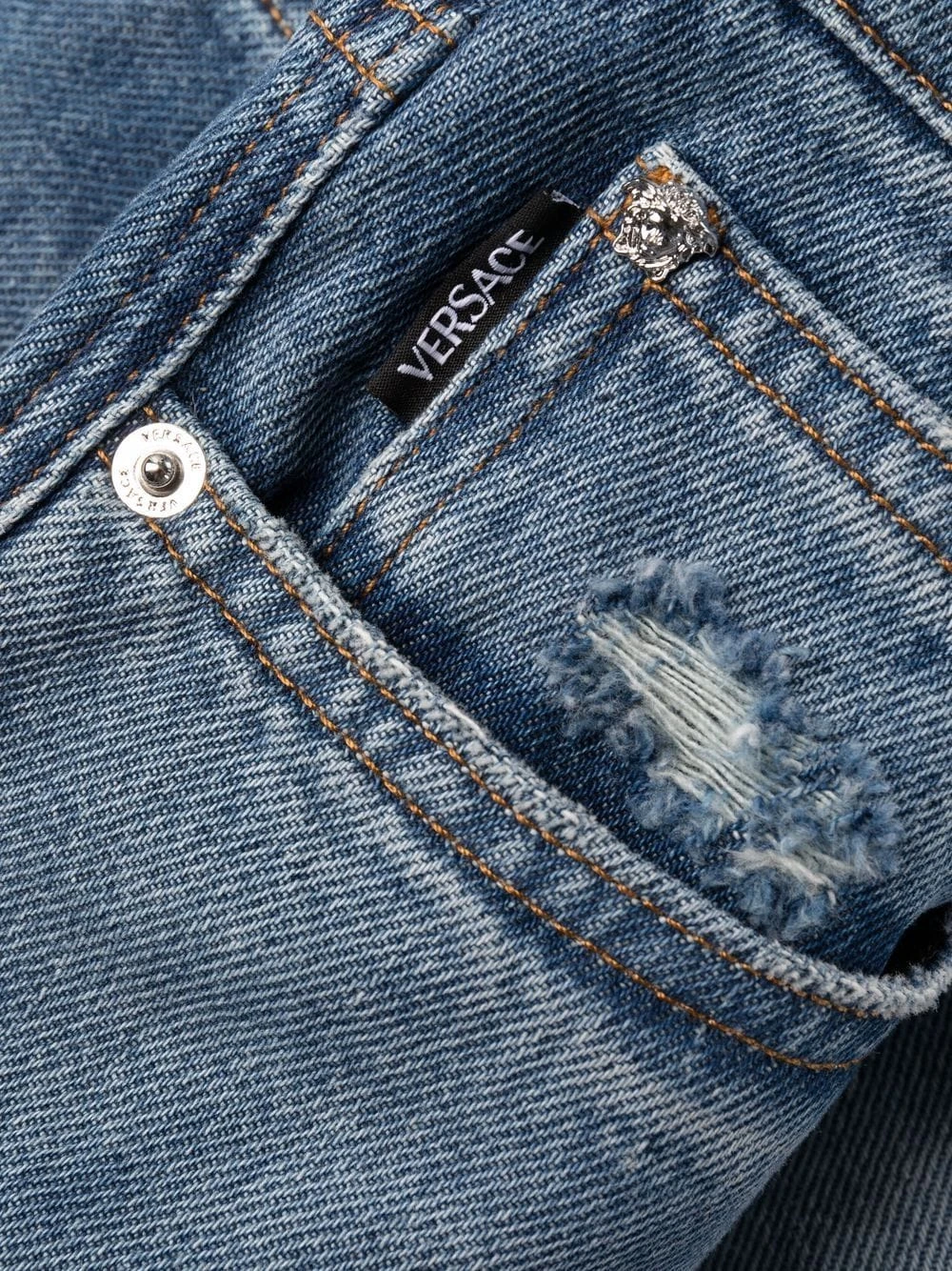 Versace Prix De Rêve Jean droit à effet usé jeans regular & jeans droits homme 8 Versace jean droit à effet usé