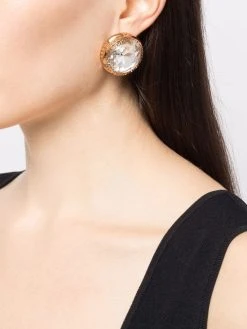 Versace boucles d'oreilles Greca à ornements en cristal
