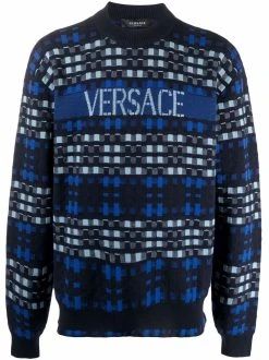 Versace pull à motif tartan