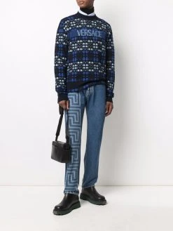 Versace pull à motif tartan