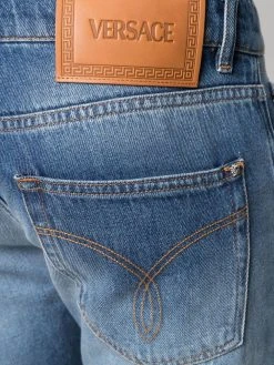 Versace jean droit à effet délavé