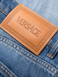 Versace jean droit à effet délavé