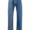 Versace jean droit à imprimé Greca