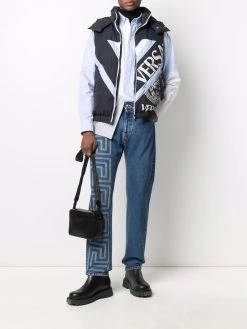 Versace jean droit à imprimé Greca