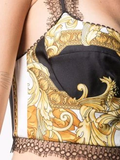 Qualité garantie 100% Versace Brassière en soie bordée de dentelle débardeurs femme 11 Versace brassière en soie bordée de dentelle