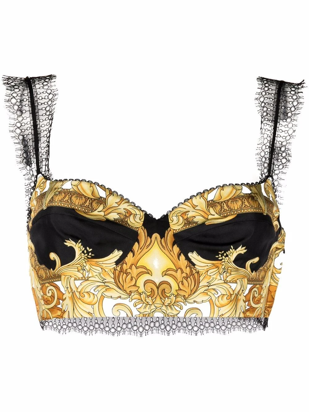 Qualité garantie 100% Versace Brassière en soie bordée de dentelle débardeurs femme 3 Versace brassière en soie bordée de dentelle
