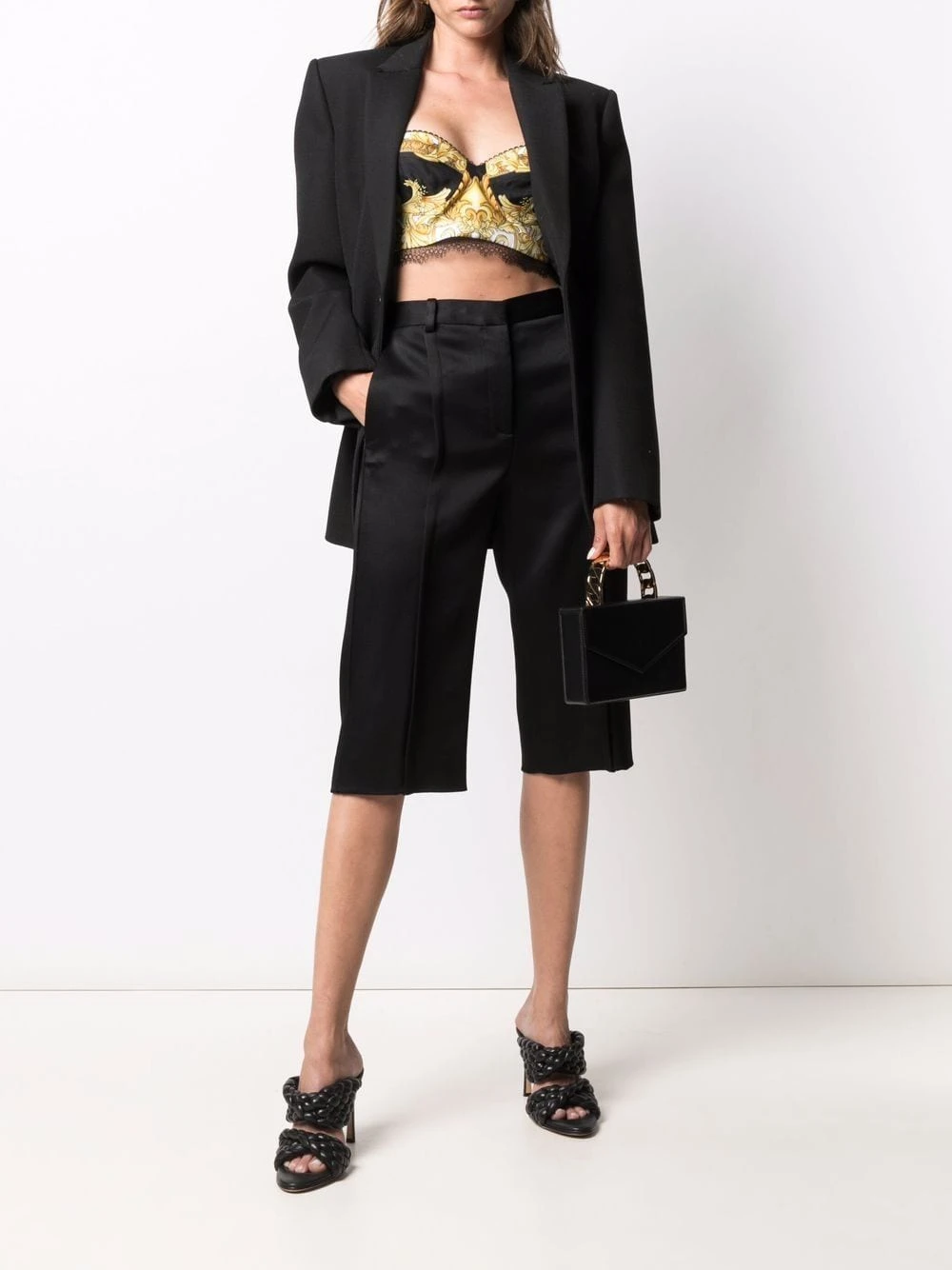 Qualité garantie 100% Versace Brassière en soie bordée de dentelle débardeurs femme 4 Versace brassière en soie bordée de dentelle