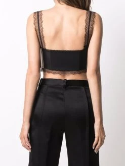 Qualité garantie 100% Versace Brassière en soie bordée de dentelle débardeurs femme 10 Versace brassière en soie bordée de dentelle