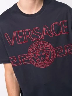 Versace t-shirt à logo brodé
