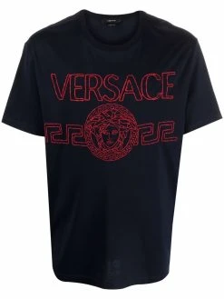Versace t-shirt à logo brodé
