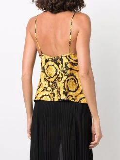Versace débardeur en soie à imprimé Barocco