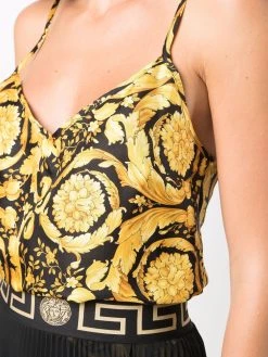 Versace débardeur en soie à imprimé Barocco