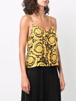 Versace débardeur en soie à imprimé Barocco