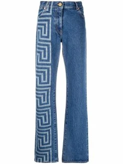 Versace jean bootcut à imprimé Greca