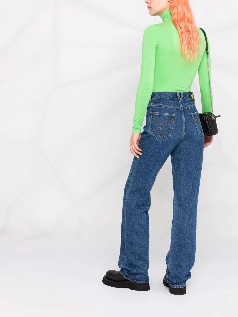 Versace Discount En Ligne Jean bootcut à imprimé Greca jeans droits femme 6 Versace jean bootcut à imprimé Greca