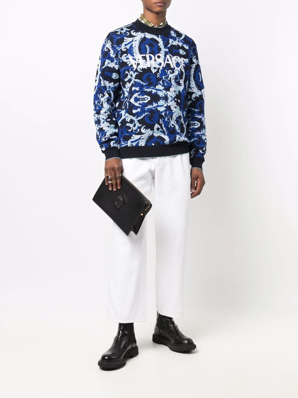 Versace Qualité Excellente Pull à motif baroque pulls homme 4 Versace pull à motif baroque