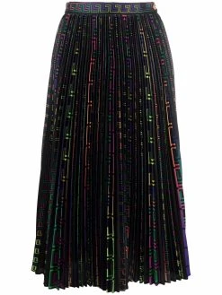 Versace jupe plissée à motif Greca