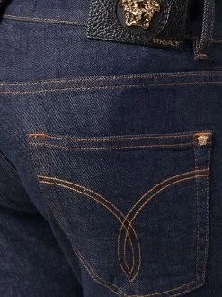 Versace jean slim à coutures contrastantes