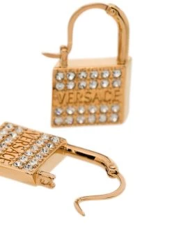 Versace boucle d'oreille cadenas à ornements en cristal