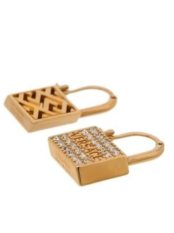 Versace boucle d'oreille cadenas à ornements en cristal