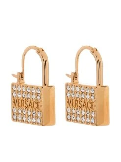 Versace boucle d'oreille cadenas à ornements en cristal